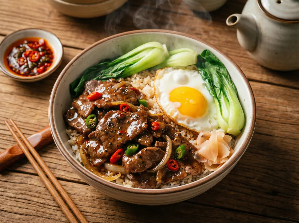今日特餐 - 黑椒牛肉盖饭，黑椒盖饭 的招牌美味